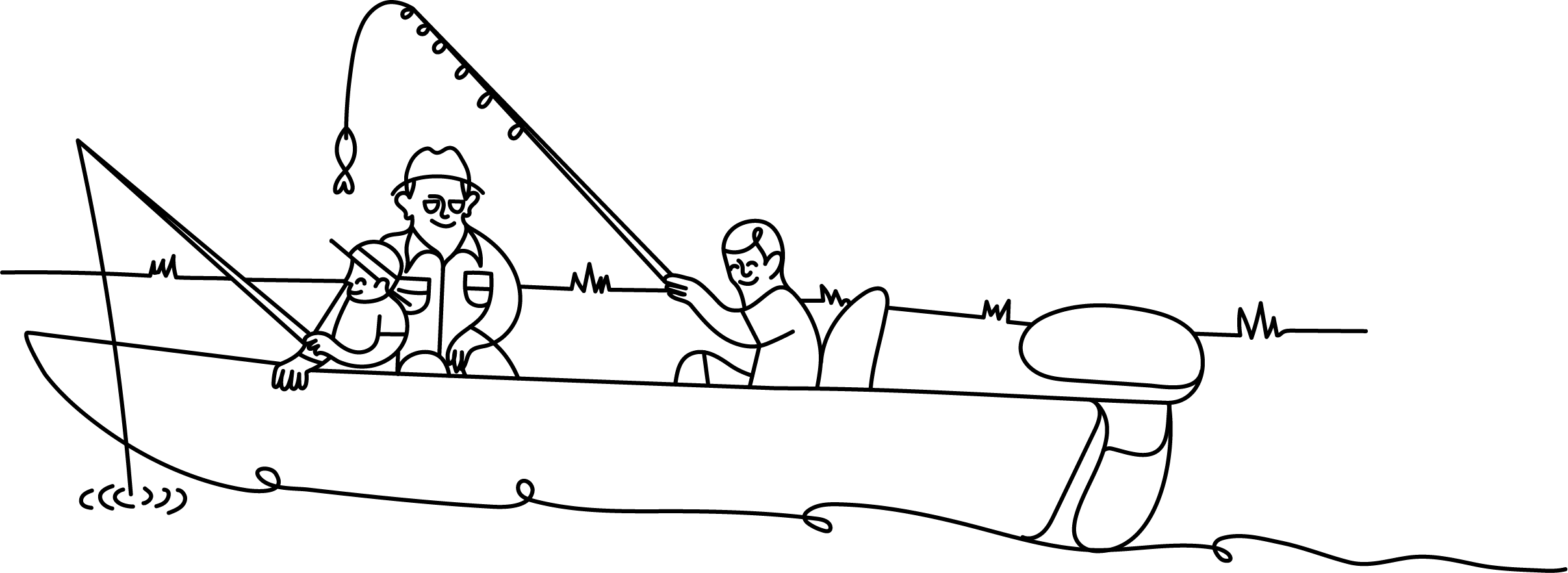 boy fishing with grandpa